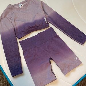 Purple ombre Gymshark shorts set